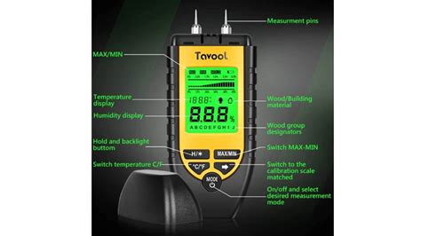 tavool moisture meter calibration table